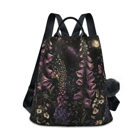 FORMRS Women's Travel Backpack Purse Anti-theft Hidden Pockets Casual Shoulder Bag, Dark Gothic Floral