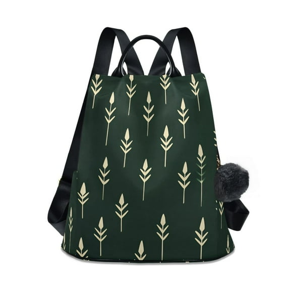 FORMRS Women's Travel Backpack Purse Anti-theft Hidden Pockets Casual Shoulder Bag, Dark Green Plants