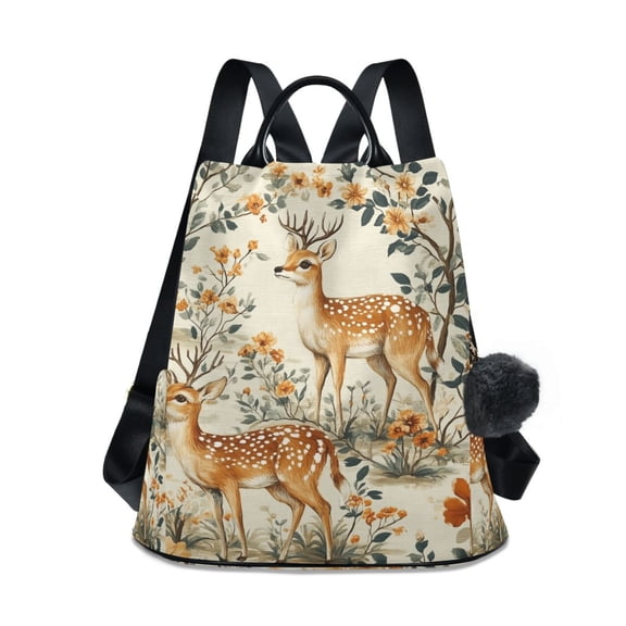 FORMRS Women's Travel Backpack Purse Anti-theft Hidden Pockets Casual Shoulder Bag, Deer Pattern