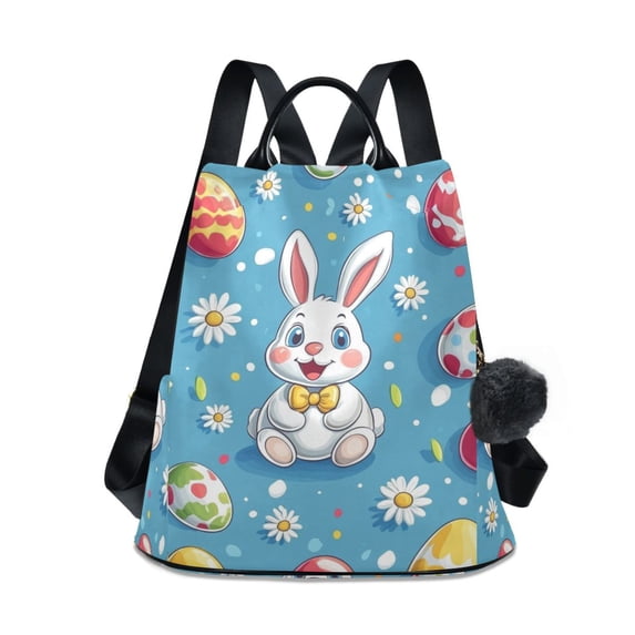 FORMRS Women's Travel Backpack Purse Anti-Theft Hidden Pockets Casual Shoulder Bag, Easter Bunny Pattern