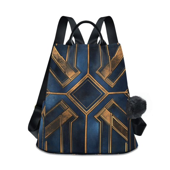 FORMRS Women's Travel Backpack Purse Anti-Theft Hidden Pockets Casual Shoulder Bag, Elegant Geometric Pattern