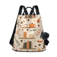 thumbnail image 1 of FORMRS Women's Travel Backpack Purse Anti-Theft Hidden Pockets Casual Shoulder Bag, Fall Book Shelf, 1 of 7