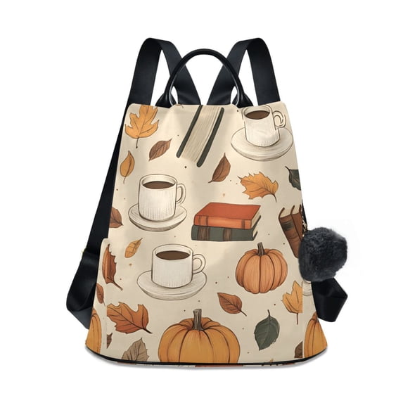 FORMRS Women's Travel Backpack Purse Anti-Theft Hidden Pockets Casual Shoulder Bag, Fall Book