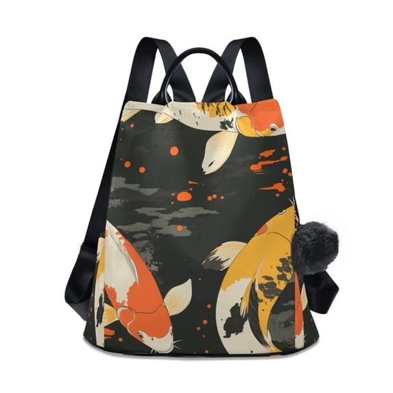 FORMRS Women's Travel Backpack Purse Anti-Theft Hidden Pockets Casual Shoulder Bag, Fish Pattern