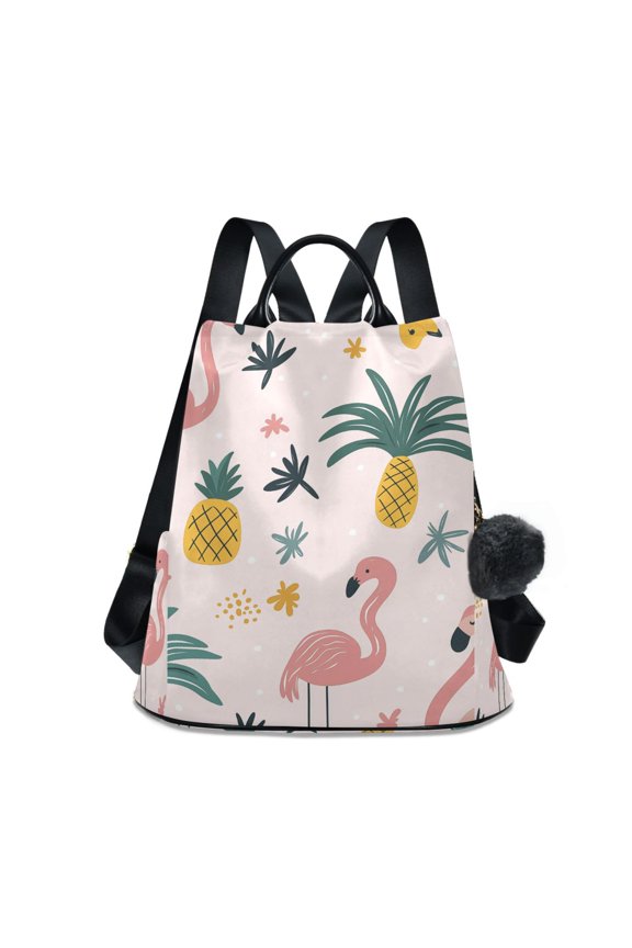 Women's Travel Backpack Purse Anti-theft Hidden Pockets Casual Shoulder Bag, Flamingo Pattern