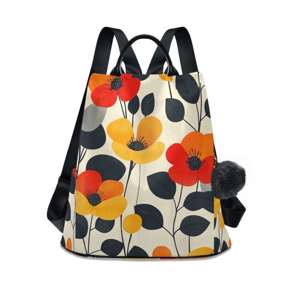 FORMRS Women's Travel Backpack Purse Anti-Theft Hidden Pockets Casual Shoulder Bag, Floral Pattern
