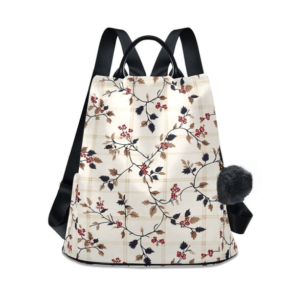 FORMRS Women's Travel Backpack Purse Anti-Theft Hidden Pockets Casual Shoulder Bag, Floral Plaid