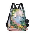 thumbnail image 1 of FORMRS Women's Travel Backpack Purse Anti-Theft Hidden Pockets Casual Shoulder Bag, Floral Seaside, 1 of 7