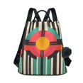 thumbnail image 1 of FORMRS Women's Travel Backpack Purse Anti-Theft Hidden Pockets Casual Shoulder Bag, Geometric Circle, 1 of 7