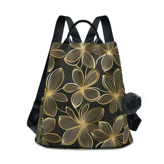 FORMRS Women's Travel Backpack Purse Anti-theft Hidden Pockets Casual Shoulder Bag, Golden Elegance