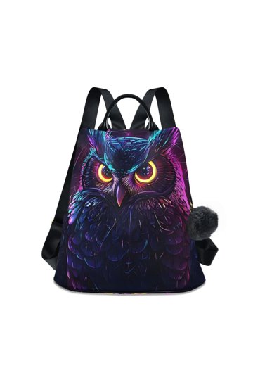 3460 Colorful Owl Mandala Backpack Purse Travel Casual Daypack College Amazon.com: ALAZA Pink Owl with Floral Backpacks Travel  main image 3