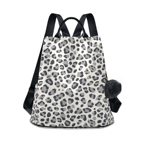 FORMRS Women's Travel Backpack Purse Anti-Theft Hidden Pockets Casual Shoulder Bag, Gray Leopard Pattern