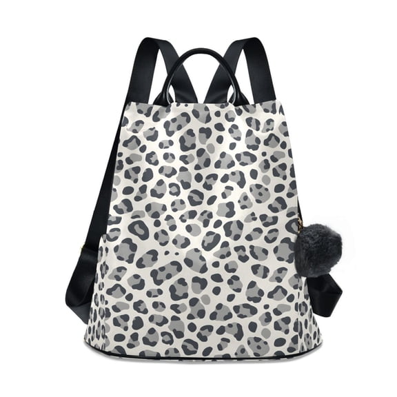FORMRS Women's Travel Backpack Purse Anti-Theft Hidden Pockets Casual Shoulder Bag, Gray Leopard Pattern