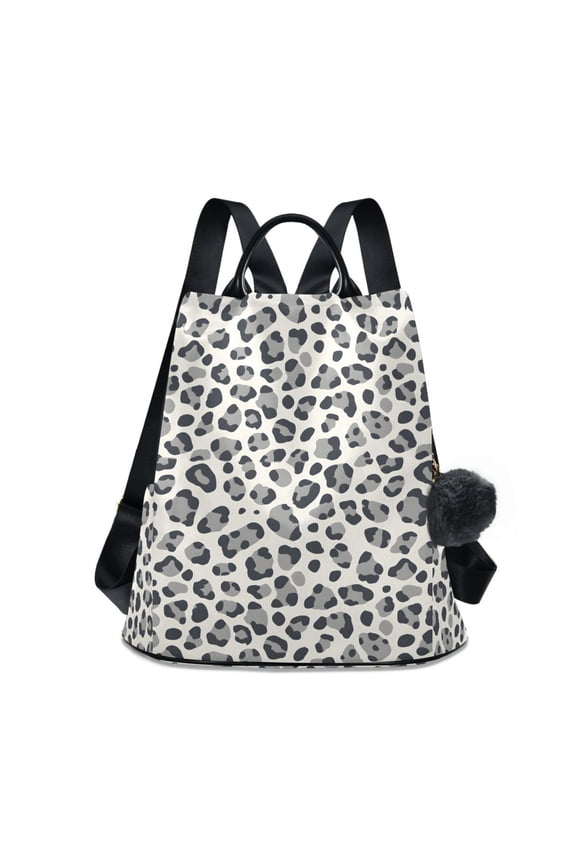 Women's Travel Backpack Purse Anti-theft Hidden Pockets Casual Shoulder Bag, Gray Leopard Pattern