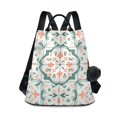 thumbnail image 1 of FORMRS Women's Travel Backpack Purse Anti-Theft Hidden Pockets Casual Shoulder Bag, Green Geometric Pattern, 1 of 7