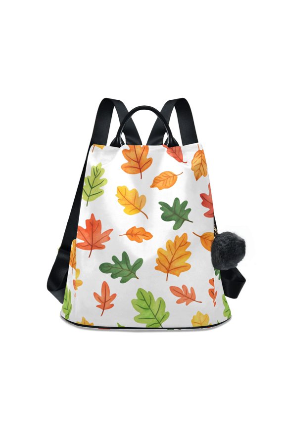 Women's Travel Backpack Purse Anti-theft Hidden Pockets Casual Shoulder Bag, Green Leaves