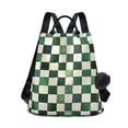 thumbnail image 1 of FORMRS Women's Travel Backpack Purse Anti-Theft Hidden Pockets Casual Shoulder Bag, Green and White Plaid Pattern, 1 of 7
