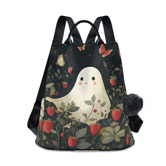 FORMRS Women's Travel Backpack Purse Anti-Theft Hidden Pockets Casual Shoulder Bag, Happy Ghost