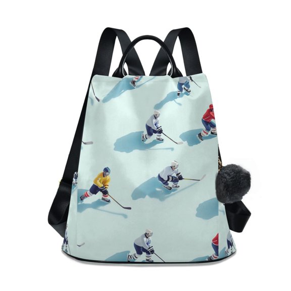 FORMRS Women's Travel Backpack Purse Anti-Theft Hidden Pockets Casual Shoulder Bag, Ice Hockey