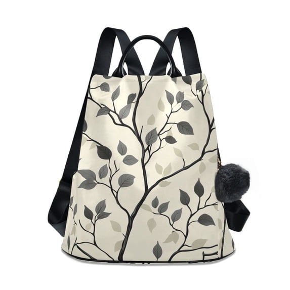 FORMRS Women's Travel Backpack Purse Anti-Theft Hidden Pockets Casual Shoulder Bag, Leaves Pattern