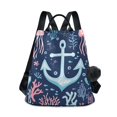 thumbnail image 1 of FORMRS Women's Travel Backpack Purse Anti-Theft Hidden Pockets Casual Shoulder Bag, Light Blue Anchor, 1 of 7