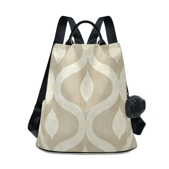 FORMRS Women's Travel Backpack Purse Anti-Theft Hidden Pockets Casual Shoulder Bag, Light Brown Pattern