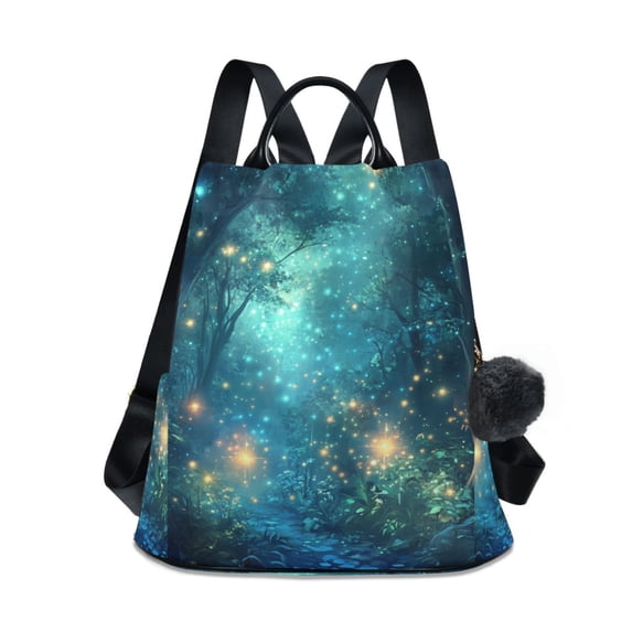 FORMRS Women's Travel Backpack Purse Anti-Theft Hidden Pockets Casual Shoulder Bag, Magical Forest Glowing Lights