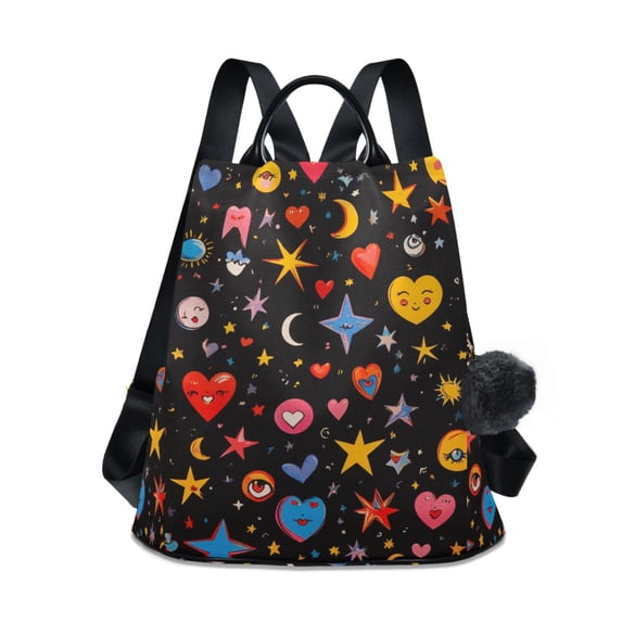 FORMRS Women's Travel Backpack Purse Anti-Theft Hidden Pockets Casual Shoulder Bag, Moon Pattern