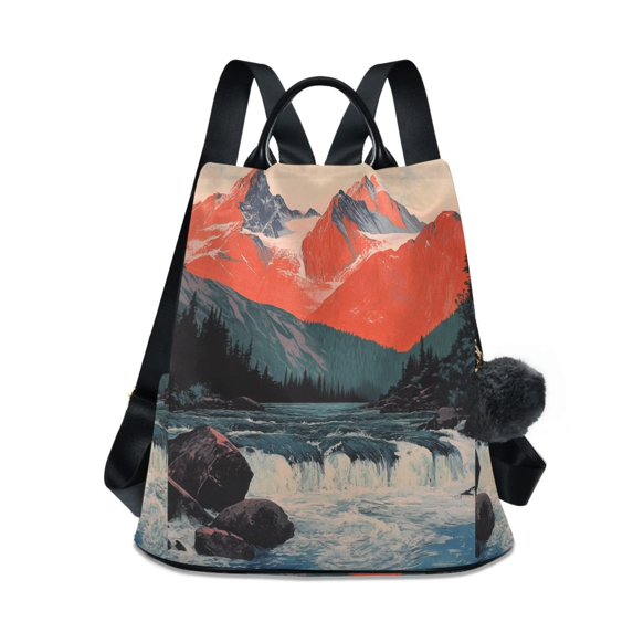 FORMRS Women's Travel Backpack Purse Anti-theft Hidden Pockets Casual Shoulder Bag, Mountains at Dawn