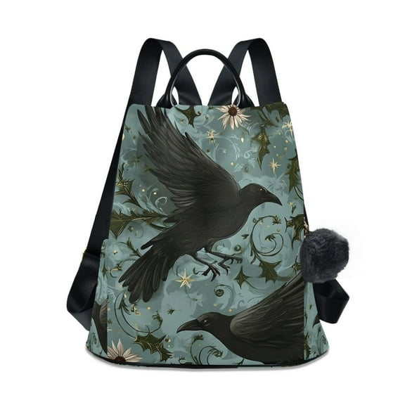 FORMRS Women's Travel Backpack Purse Anti-theft Hidden Pockets Casual Shoulder Bag, Mystic Crows Pattern