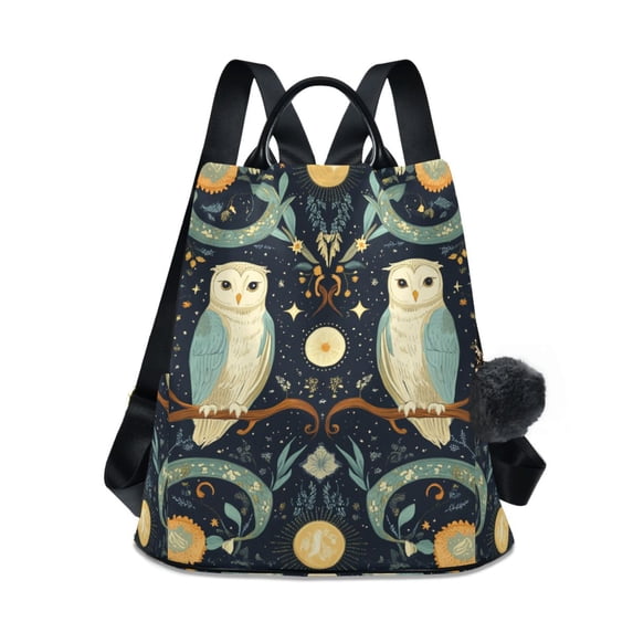 FORMRS Women's Travel Backpack Purse Anti-Theft Hidden Pockets Casual Shoulder Bag, Mystical Owls Pattern