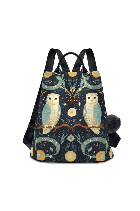Women's Travel Backpack Purse Anti-Theft Hidden Pockets Casual Shoulder Bag, Mystical Owls Pattern