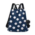 thumbnail image 1 of FORMRS Women's Travel Backpack Purse Anti-Theft Hidden Pockets Casual Shoulder Bag, Navy Blue Baseball Pattern, 1 of 7
