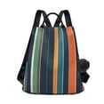 thumbnail image 1 of FORMRS Women's Travel Backpack Purse Anti-Theft Hidden Pockets Casual Shoulder Bag, Navy Blue Stripes, 1 of 7