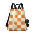 thumbnail image 1 of FORMRS Women's Travel Backpack Purse Anti-Theft Hidden Pockets Casual Shoulder Bag, Orange Checkered Pattern, 1 of 7