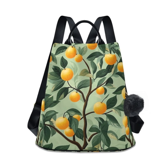 FORMRS Women's Travel Backpack Purse Anti-Theft Hidden Pockets Casual Shoulder Bag, Orange Tree
