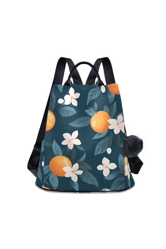 Women's Travel Backpack Purse Anti-Theft Hidden Pockets Casual Shoulder Bag, Oranges Pattern