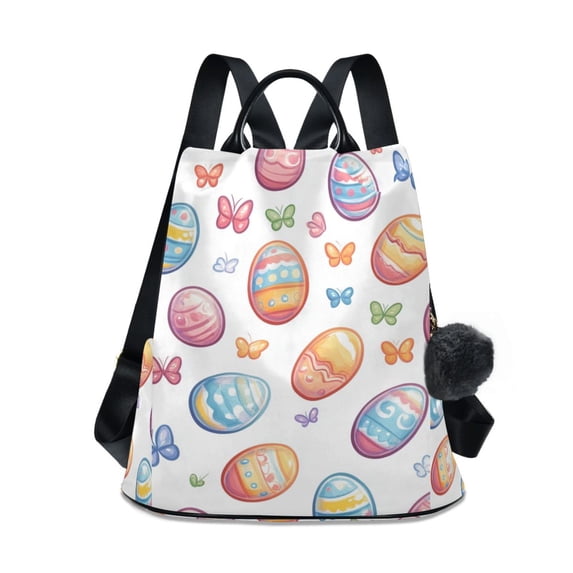 FORMRS Women's Travel Backpack Purse Anti-Theft Hidden Pockets Casual Shoulder Bag, Pastel Easter Pattern