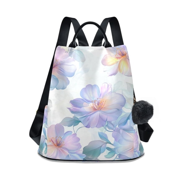 FORMRS Women's Travel Backpack Purse Anti-Theft Hidden Pockets Casual Shoulder Bag, Pastel Flower Pattern