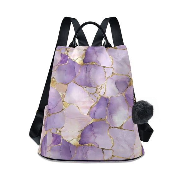 FORMRS Women's Travel Backpack Purse Anti-Theft Hidden Pockets Casual Shoulder Bag, Pastel Purple Marble Pattern