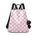 thumbnail image 1 of FORMRS Women's Travel Backpack Purse Anti-Theft Hidden Pockets Casual Shoulder Bag, Pink Checkered Heart, 1 of 7