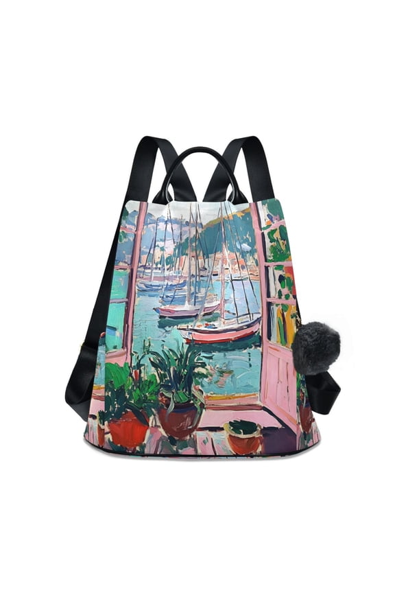 Women's Travel Backpack Purse Anti-Theft Hidden Pockets Casual Shoulder Bag, Pink Door