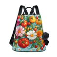 thumbnail image 1 of FORMRS Women's Travel Backpack Purse Anti-Theft Hidden Pockets Casual Shoulder Bag, Pink Floral Tomatoes, 1 of 7