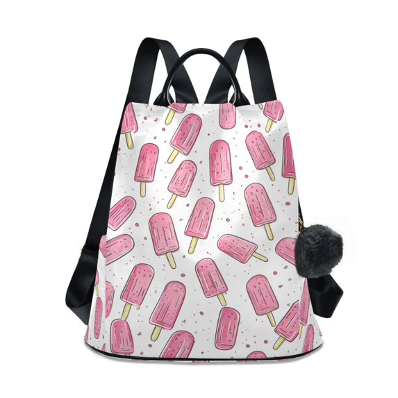 FORMRS Women's Travel Backpack Purse Anti-Theft Hidden Pockets Casual Shoulder Bag, Pink Popsicle Pattern