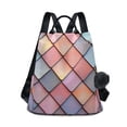 thumbnail image 1 of FORMRS Women's Travel Backpack Purse Anti-Theft Hidden Pockets Casual Shoulder Bag, Pink Shimmering Pattern, 1 of 7