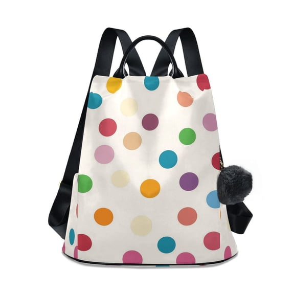 FORMRS Women's Travel Backpack Purse Anti-Theft Hidden Pockets Casual Shoulder Bag, Polka Dot