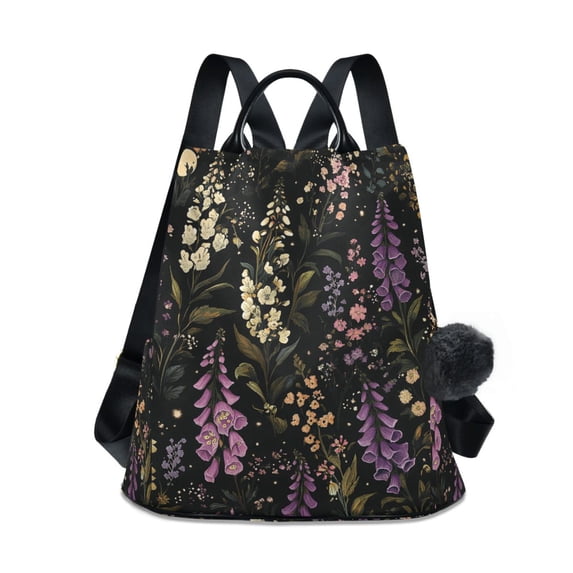 FORMRS Women's Travel Backpack Purse Anti-Theft Hidden Pockets Casual Shoulder Bag, Purple Floral Pattern