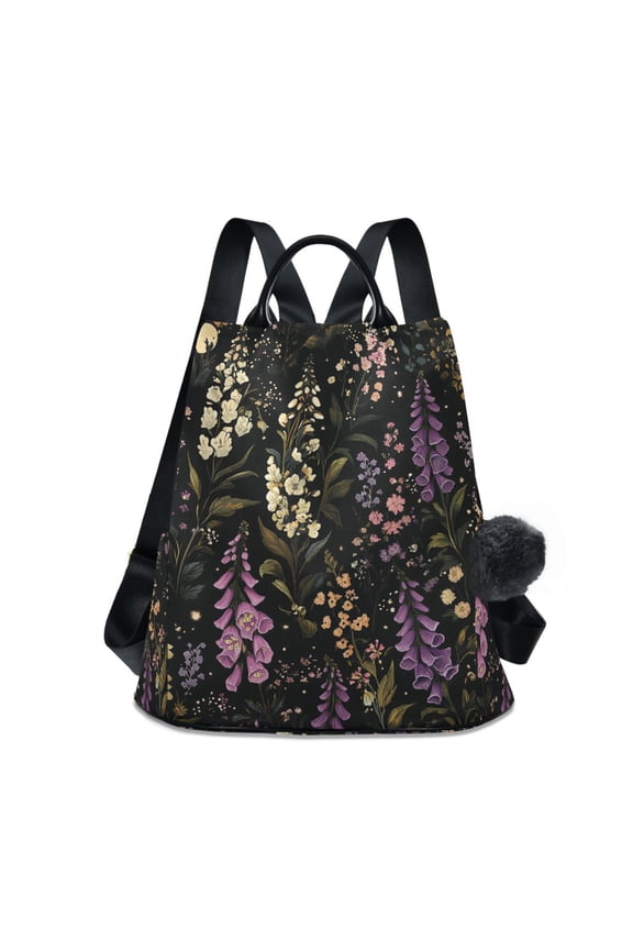 Women's Travel Backpack Purse Anti-Theft Hidden Pockets Casual Shoulder Bag, Purple Floral Pattern
