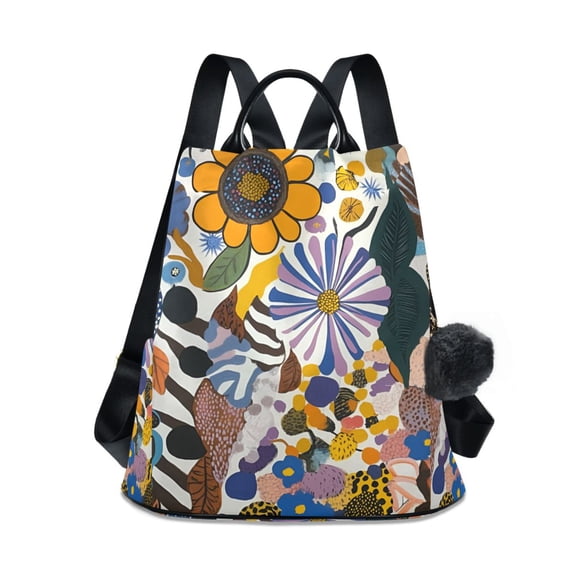 FORMRS Women's Travel Backpack Purse Anti-Theft Hidden Pockets Casual Shoulder Bag, Purple Flowers