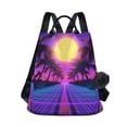 thumbnail image 1 of FORMRS Women's Travel Backpack Purse Anti-Theft Hidden Pockets Casual Shoulder Bag, Purple Neon Road, 1 of 7